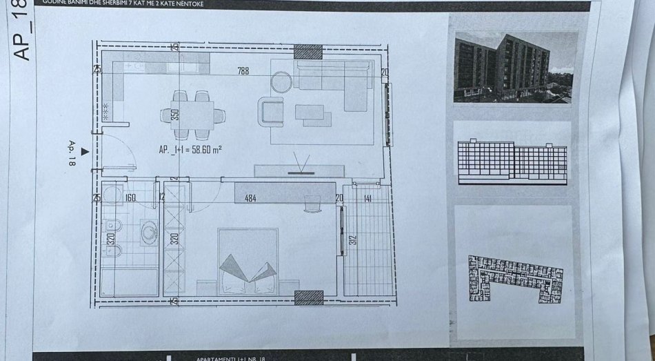 Tirane, shitet 1+1+Ballkon Kati 2, 68 m² 57.780 € (paskuqan)