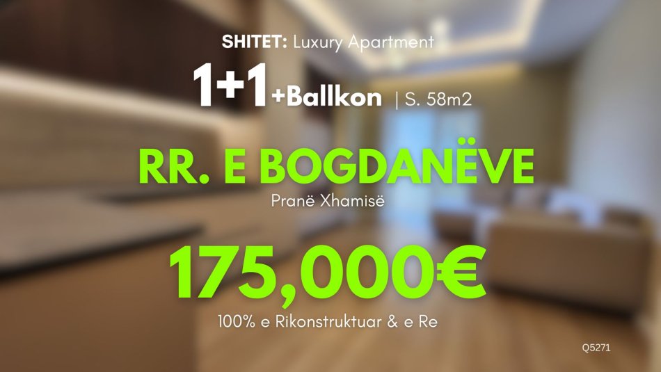 Shitet 1+1 (Qendër - Rr. Kavajës 📍) 100% e rikonstruktuar - Pallat i Ri - Kati 7,  Sip 58.4 m²  175.000€
