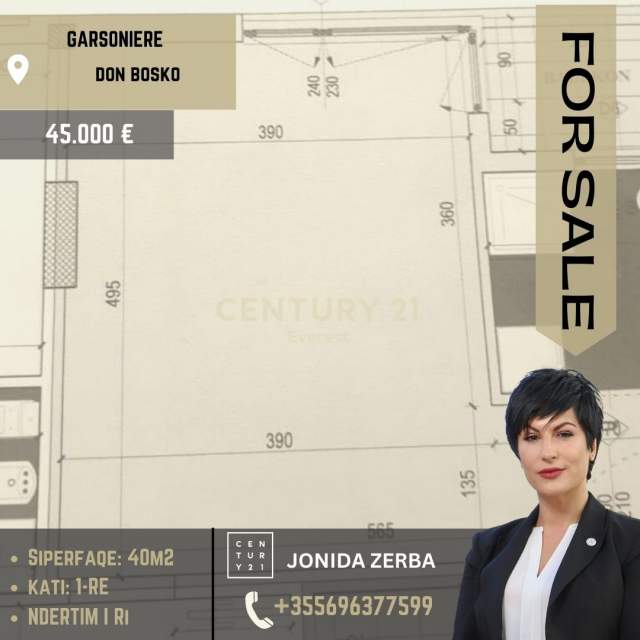 Tirane, jepet me qera garsonier 1+1 Kati 1, 40 m² 45.000 Euro (Don Bosko)