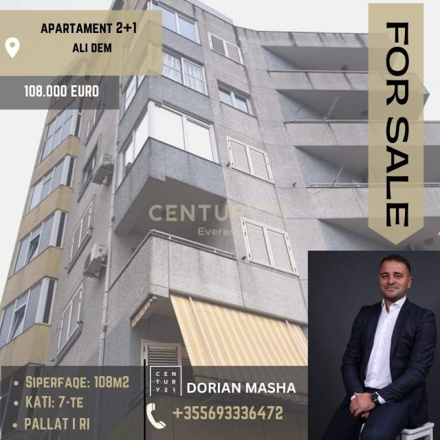 Tirane, shitet apartament 2+1+BLK Kati 7, 108 m² 108.000 Euro (Ali Demi)