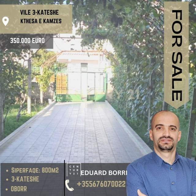 Tirane, shitet Vile 3+1 Kati 3, 800 m² 350.000 Euro (Kthesa e Kamzes)