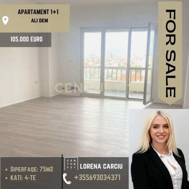 Tirane, shitet apartament 1+1+BLK Kati 4, 75 m² 105.000 Euro (Ali Dem)