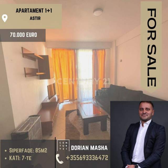 Tirane, shitet apartament 1+1+BLK Kati 7, 85 m² 70.000 Euro (Astir)