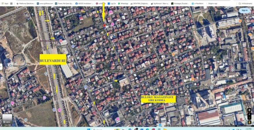 Tirane,Me Qera, mundësi Investimi për shfrytëzim me Qera Ditore/Airbnb, 12-apartament, tip 1+1, kat 2 e  3 nga toka, në palla ri, rr."Jashar Erebara" pranë Bulevardit të Ri/ e bllokut Magazinave "Siri Kodra", 2-km/30min në këmbë (10min auto) nga qendra / sheshi "Skënderbej" Tirane