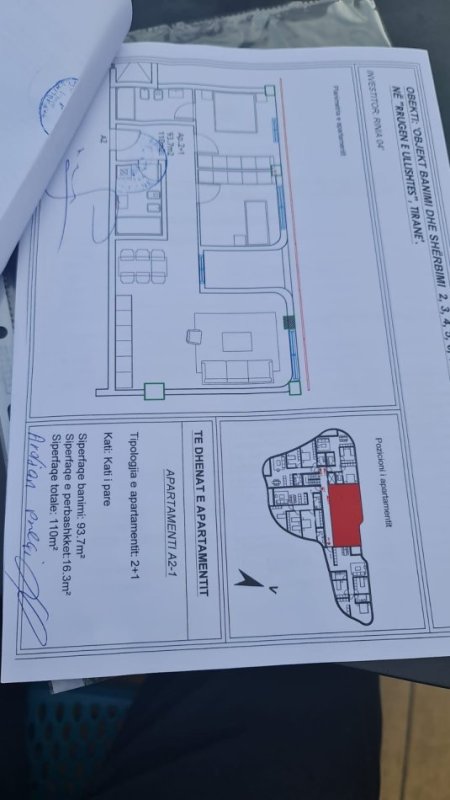 Tirane, shitet apartament 2+1 Kati 1, 110 m² 260.000 € (Liqeni i Thate)
