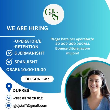 Tirane, njoftim Kerkoj Operator/e