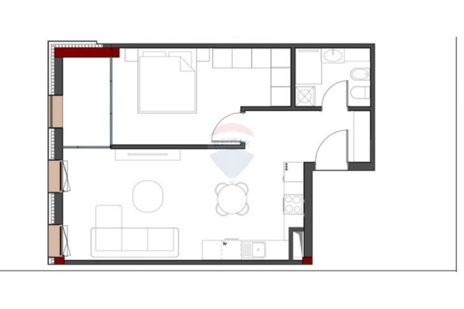 Tirane, shitet apartament 1+1+Ballkon Kati 7, 75 m² 105.000 € (Arkitekt Sinani)