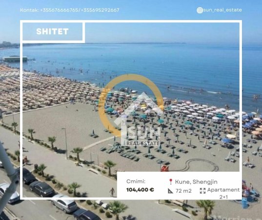 Shengjin, shitet apartament 2+1+Ballkon Kati 5, 72 m² 104.400 € (KUNE)