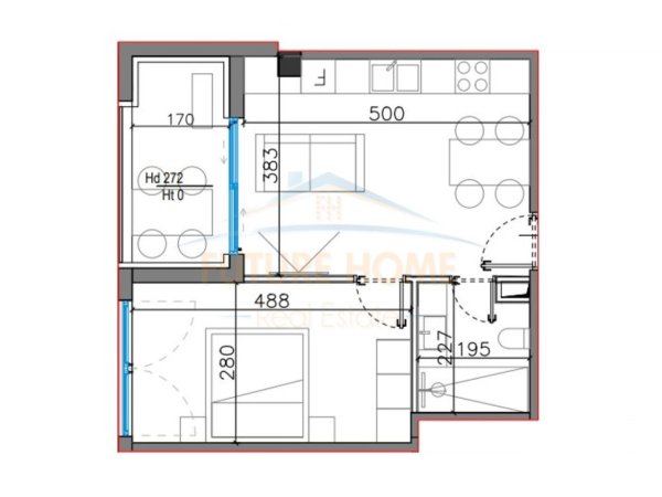 Dhermi - Palase, shitet apartament 1+1 Kati 3, 60 m² 167.500 € (Rezidenca San Torini II)