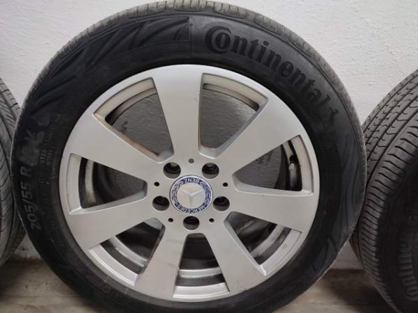 Tirane, Disqe alumini 16" + goma Continental 205x55x16 per Benz, 300 euro