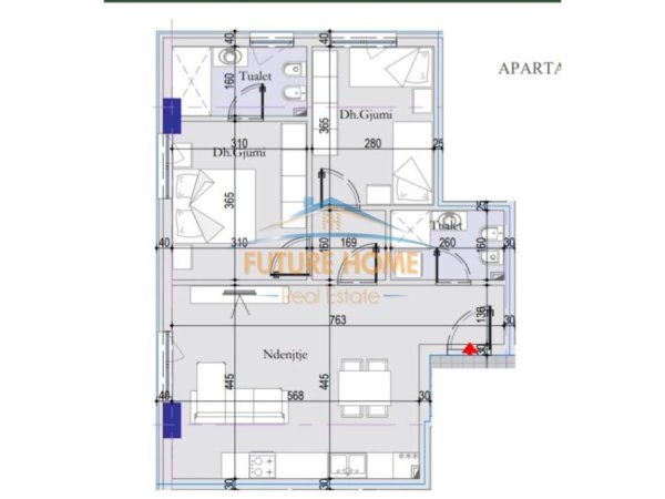 Tirane, shitet apartament 2+1 Kati 5, 10.000.000 € 