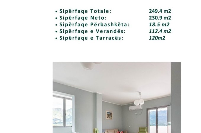 SHITET: Penthouse Perfekt Ne ORIKUM Qender📍 (15 min nga Green Coast 🌊) 3+1+2wc+Verande Gjigande S: 250m2 🌟 198,800€