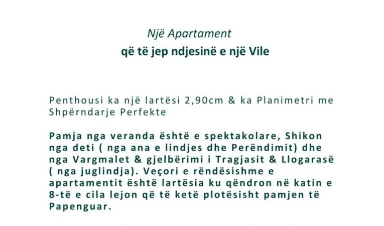 SHITET: Penthouse Perfekt Ne ORIKUM Qender📍 (15 min nga Green Coast 🌊) 3+1+2wc+Verande Gjigande S: 250m2 🌟 198,800€