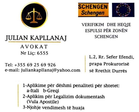 Verifikim&Fshirje Espulsi. Aplikime te ndryshme per Deshmi Penaliteti, Vendime te ndryshme Gjykate, etj per shtetin Italian, Grek dhe Shqipetar.