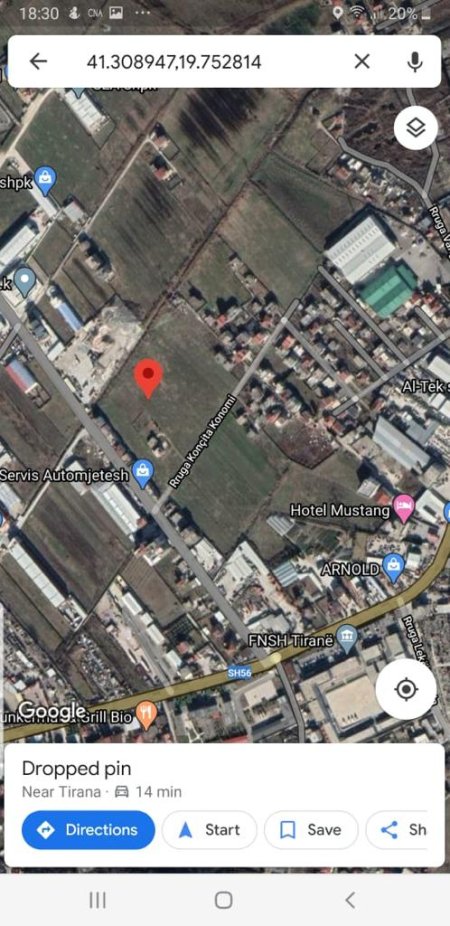 Tirane, shes toke bujqesore 1.700 m² 145.000 Euro (Prush)