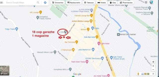 Tirane, shes 18 garazhe me qepen Kati -1, 350 m² 189.000 Euro (Astir, Vila L)
