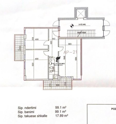 Tirane, apartament 2+1, Kati 7, 108 m2 234.000 € (SQUARE 21)