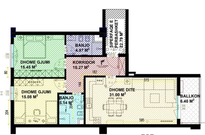 Tirane, shitet apartament 2+1, Kati 2, 124 m2 205,200 € (21 DHJETORI)