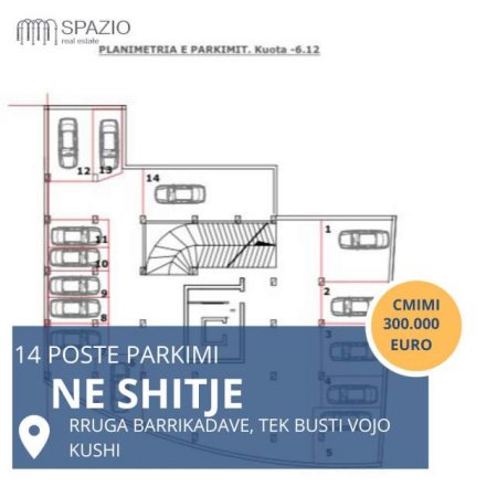 Tirane, shitet garazh Kati -2, 600 m² 300.000 Euro (Rruga Barrikadave)