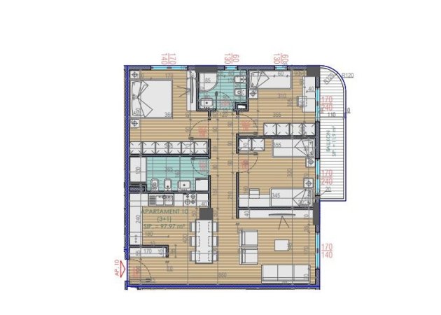 Tirane, shes 3+1 Kati 2, 1.113 m² 192.000 € (astir)