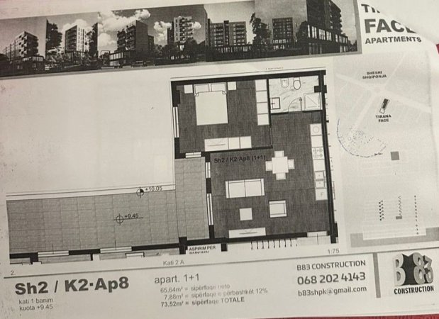 Tirane, shitet apartament 1+1 Kati 2, 140.000 € (Dritan Hoxha Laprake)