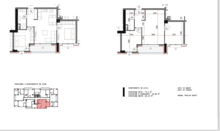 Apartament 2+1 ne shitje  84 m² 261.750 €   Myslym Shyri