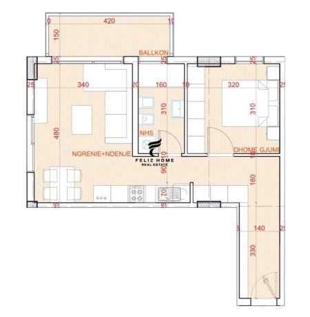 Tirane, shitet apartament 1+1+Ballkon Kati 2, 66 m² 89.000 € (ASTIR)