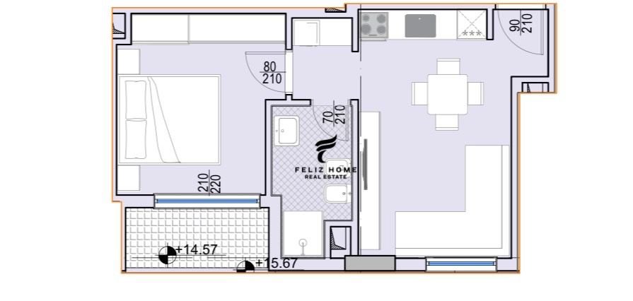 Tirane, shitet apartament 1+1+Ballkon Kati 4, 53 m² 106.000 € (STACIONI TRENIT)