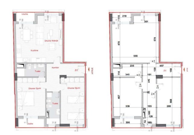 Tirane, shitet apartament 2+1 Kati 3, 124 m² (Bulevardi Ri)