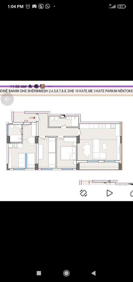 Tirane, shes apartament 3+1+Ballkon Kati 3, 300.000 € (Stadiumi dinamo)