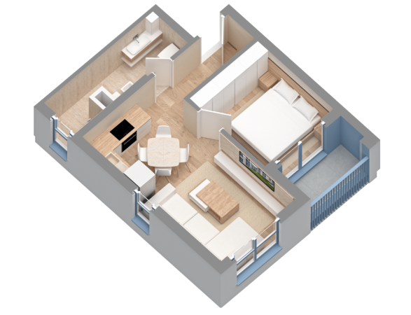 Tirane, shes apartament 1+1+Ballkon Kati 2, 55 m² 72.000 € 