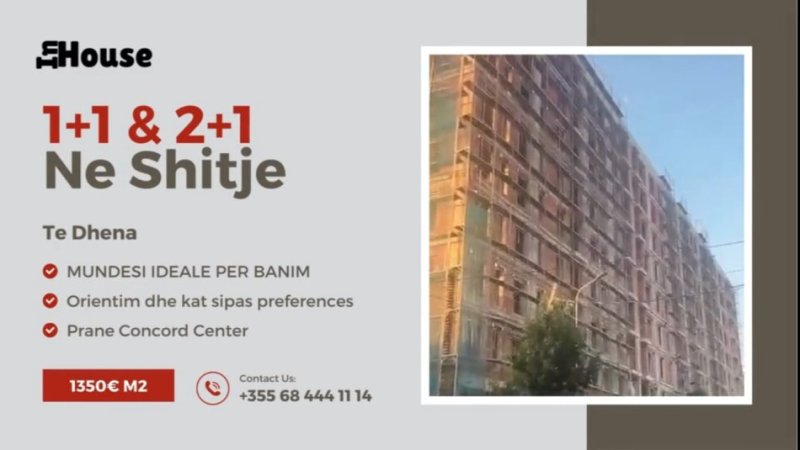 Tirane, shitet apartament 1+1 Kati 4, 57 m² 76.545 € (Rruga 5 Maji)