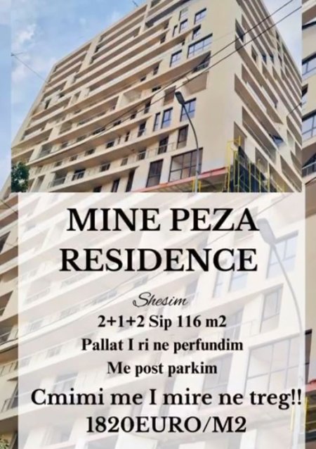 Tirane, shitet apartament 2+1 , 116 m² (Mine Peza)