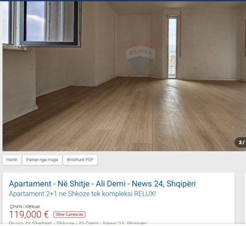 Tirane, shitet apartament 2+1 Kati 5, 97 m² 119.000 € (SHITET NE SHKOZE)