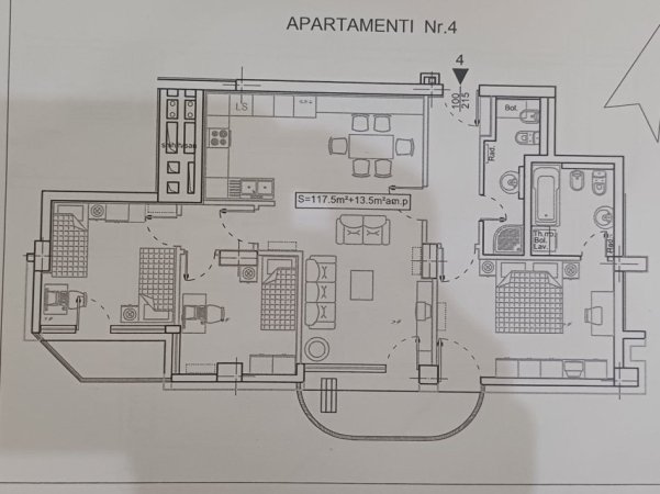 Apartament 3+1+2  ne shitje  131 m² 432.000 € (Bllok)
