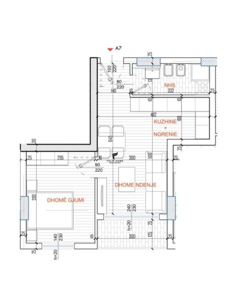 Tirane, shitet apartament 1+1+Ballkon Kati 3, 55 m² 91.700 € (RRUGA E KAVAJES)