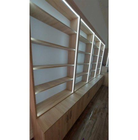 Rafte per dyqan, biblioteke ose kanceleri me ndricim LED