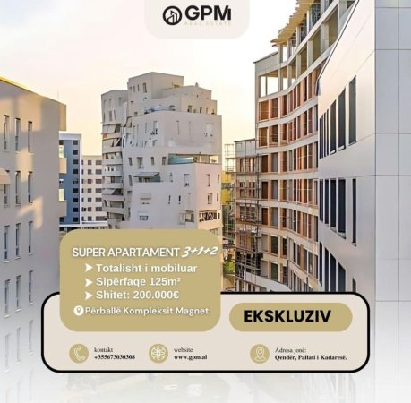 Tirane, shitet apartament 3+1 , 125 m² 200.000 € (Kompleksi Magnet)