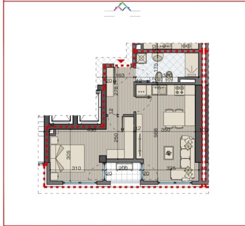 tirane shes apartament 1+1 Kati 7, 67 m² 120.000 € (bulevardi i ri)