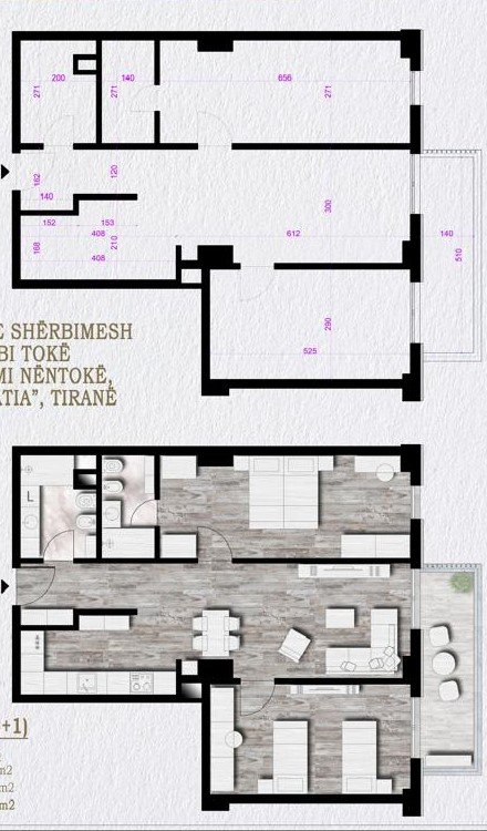 Tirane, shitet apartament 2+1+2 Kati 4, 107 m² 160470 € (Don Bosko)