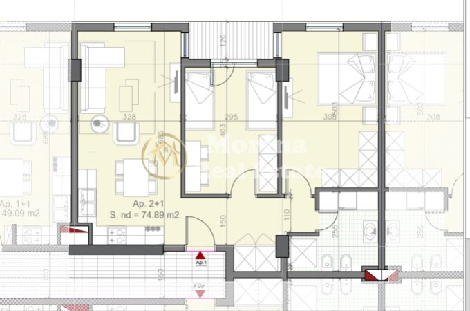 Tirane, jepet me qera apartament 2+1 Kati 2, 85 m² 290 € (Univers City)