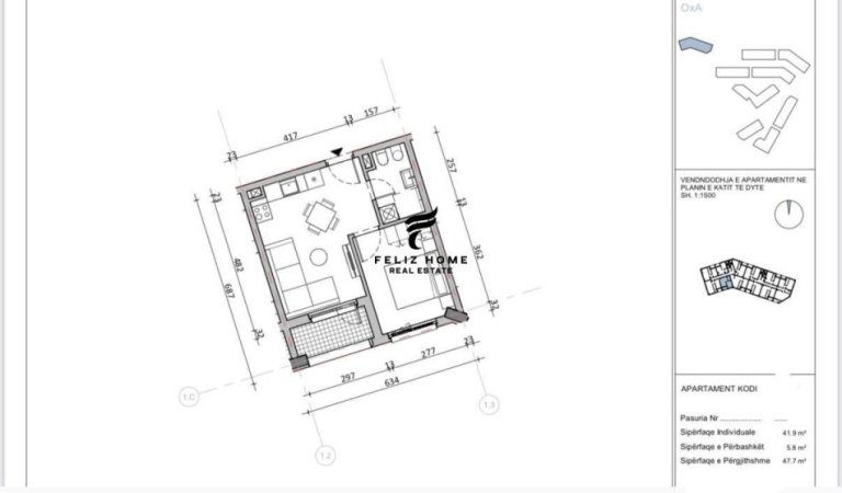 Tirane, shitet apartament 1+1 Kati 2, 47 m² 69.000 € (FRESKU)