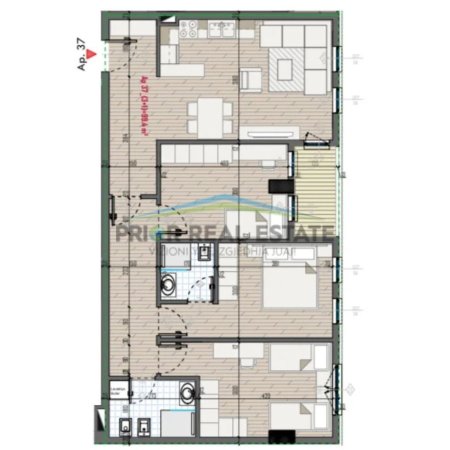 Tirane, shitet apartament 2+1+Ballkon Kati 5, 117 m² 105.300 € (Univers City)