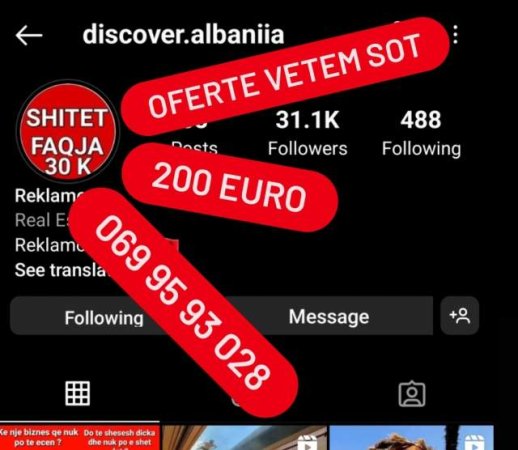 Vlore, shes Software Shitet faqe instagrami +15k 100 Euro