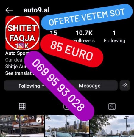 Vlore, shes Software Shitet faqe instagrami +15k 100 Euro