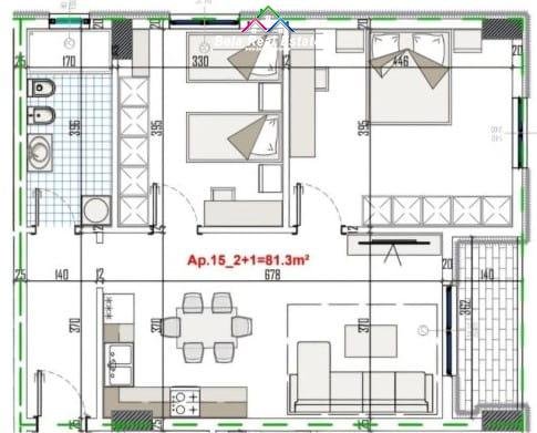 Tirane, shes apartament 2+1 Kati 3, 94 m² 89.600 € (PASKUQAN)