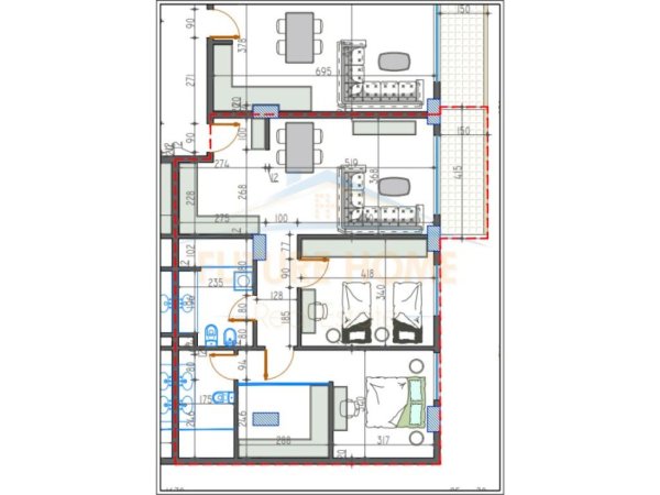 Tirane, shitet 2+1 Kati 3, 114 m² 125.480 € (Paskuqan)