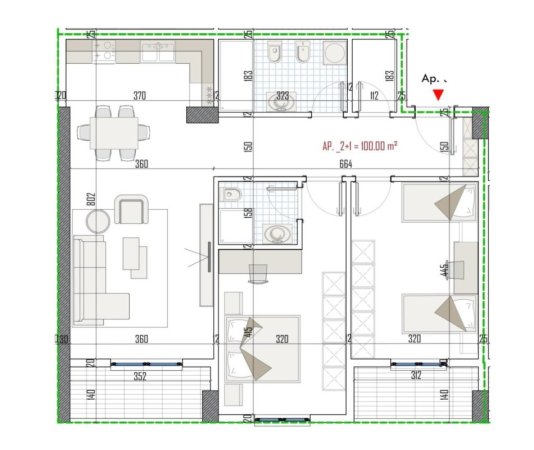 Rezidenca Apollo shitet apartament 2+1 me CMIM OKAZION 950 Euro