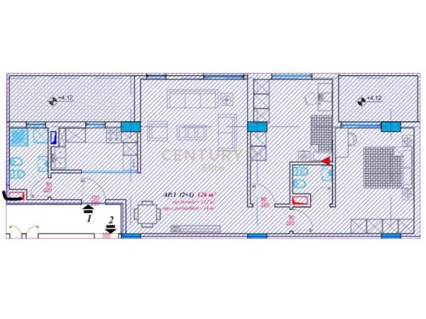 Tirane, shes apartament 2+1+Aneks+Ballkon Kati 8, 126 m² 325.000 € (Rr.kavajes)