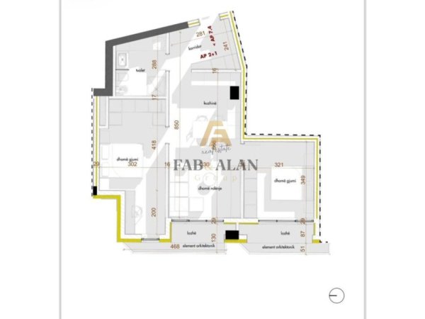 Tirane, shitet apartament 2+1+2+GARAZH Kati 8, 93 m² 240.000 € (Shkolla e Kuqe)